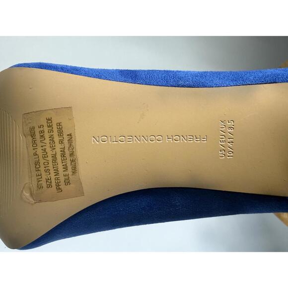 French Connection Royal Blue Suede Pointed Toe Heels Pumps Women’s US 10 NWB - Picture 6 of 11